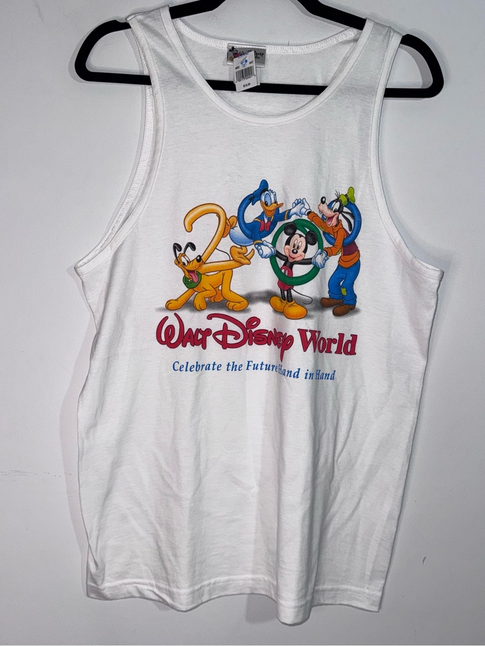 Vintage Walt Disney World Tank Top Medium NWT Mickey Goofy Pluto Donald USA